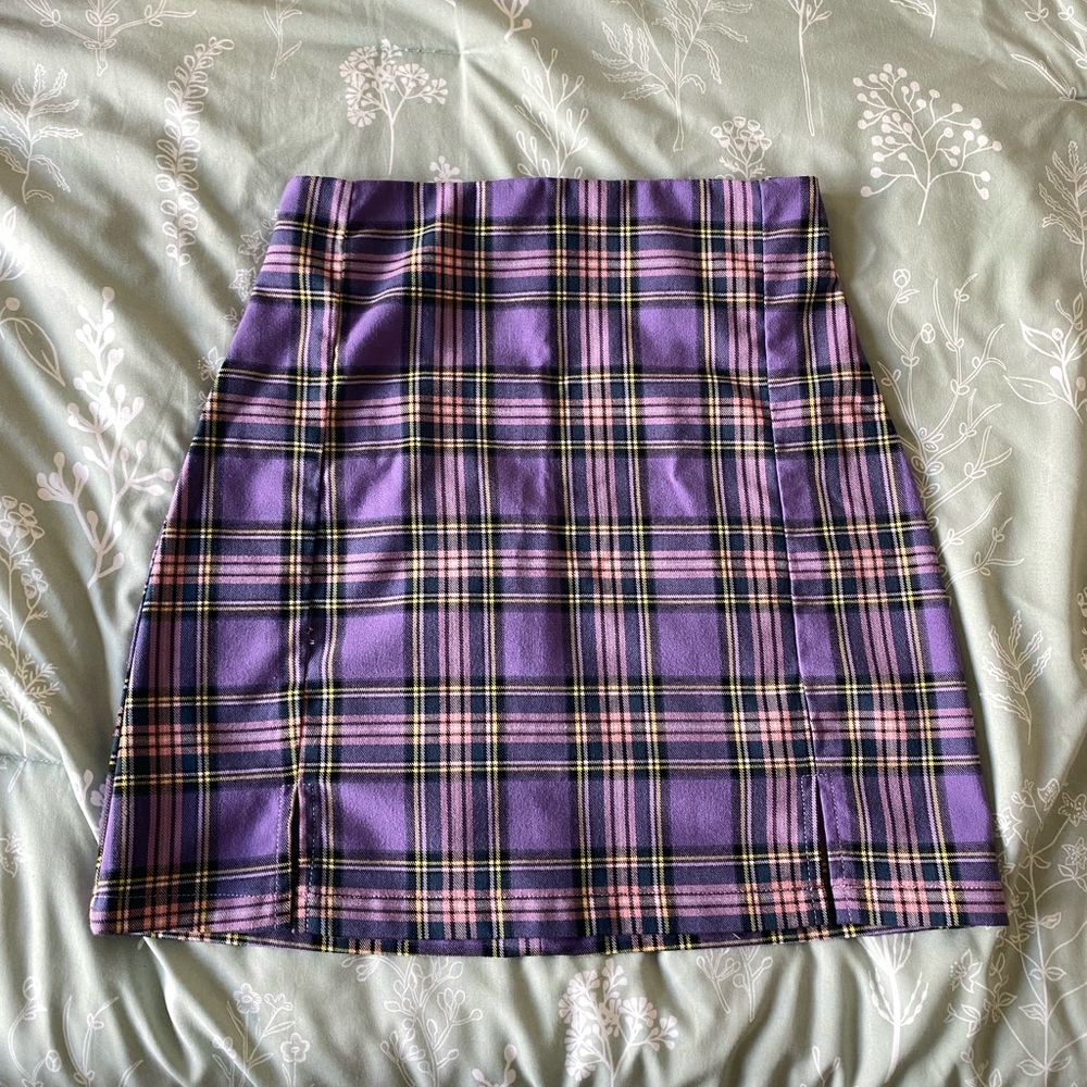 J. Galt Purple Plaid Skirt